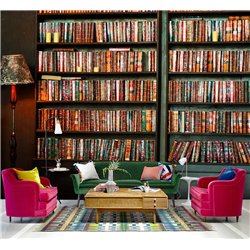 Фотообои книжные полки 300х270 см флизелиновые с виниловым покрытием