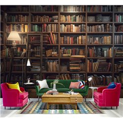 Фотообои книжные полки 300х270 см для коридора