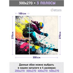 Фотообои Лыжный спорт 300х270 см для коридора
