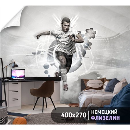 Фотообои Спортивные игры - Футбол Роналду 400х270 см для коридора