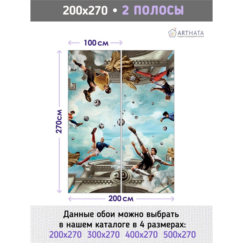 Фотообои Спортивные игры - Футбол 200х270 см для оформления стен в гостиной