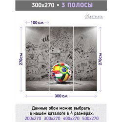 Фотообои Спорт - Футбольный мяч 300х270 см для коридора