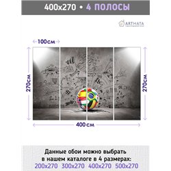 Фотообои Спорт - Футбольный мяч 400х270 см для декорирования стен в зале