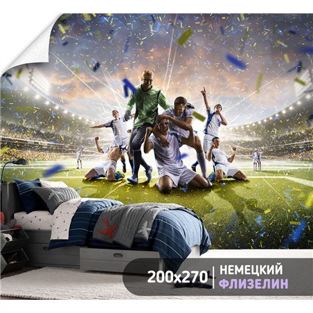 Фотообои Спорт - футбольное поле 200х270 см моющиеся