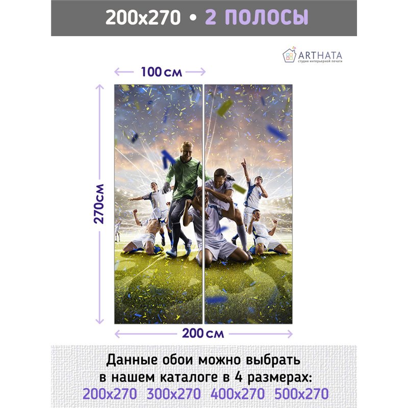 Фотообои Спорт - футбольное поле 200х270 см моющиеся