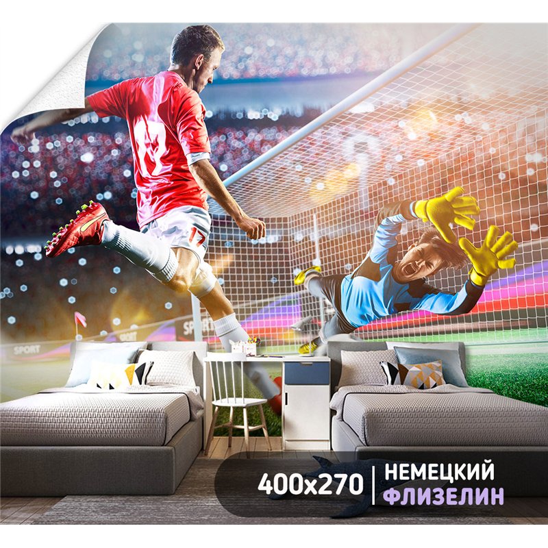 Фотообои Спорт - футбольное поле 400х270 см для оформления стен в гостиной