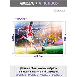 Фотообои Спорт - футбольное поле 400х270 см для оформления стен в гостиной
