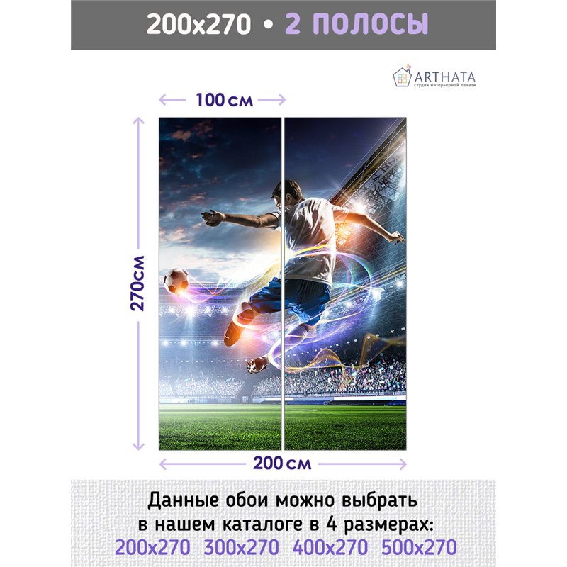 Фотообои Спорт - футбольное поле 200х270 см в детскую