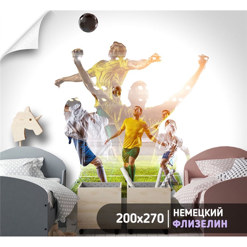 Фотообои Спорт - футбольная команда 200х270 см флизелиновые с виниловым покрытием