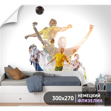 Фотообои Спорт - футбольная команда 300х270 см для спальни