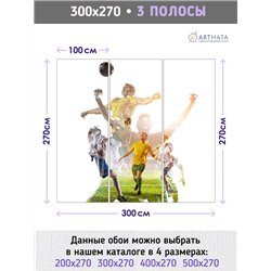 Фотообои Спорт - футбольная команда 300х270 см для спальни