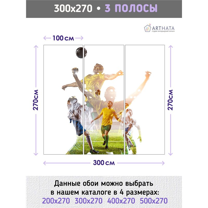 Фотообои Спорт - футбольная команда 300х270 см для спальни
