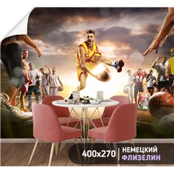 Фотообои Спорт - баскетбольный мяч 400х270 см флизелиновые с виниловым покрытием