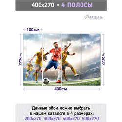 Фотообои Спорт - футболисты 400х270 см для оформления стен в гостиной