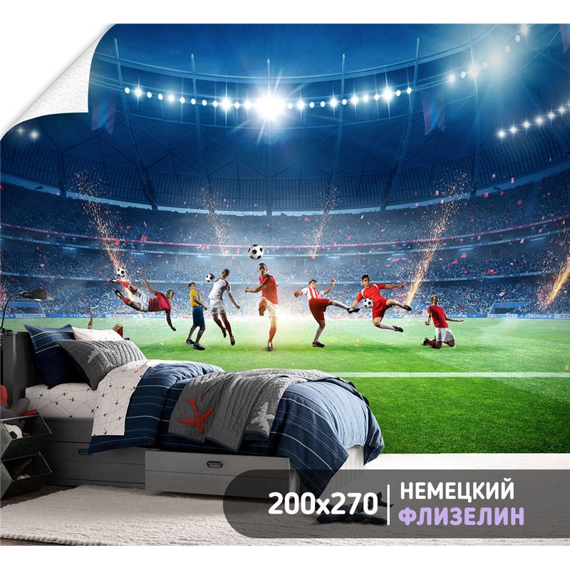 Фотообои Спорт - футбольное поле 200х270 см для детской