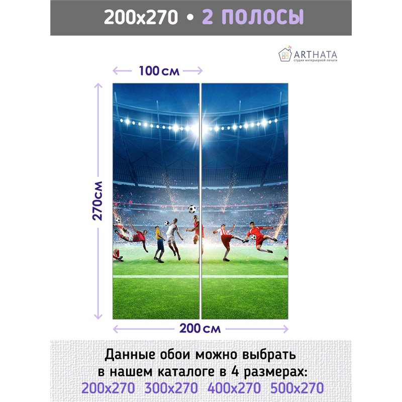 Фотообои Спорт - футбольное поле 200х270 см для детской