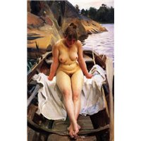 Портреты картины репродукции на заказ - Женщина в лодке