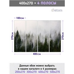 Фотообои Лес в тумане 400х270 см флизелиновые с виниловым покрытием