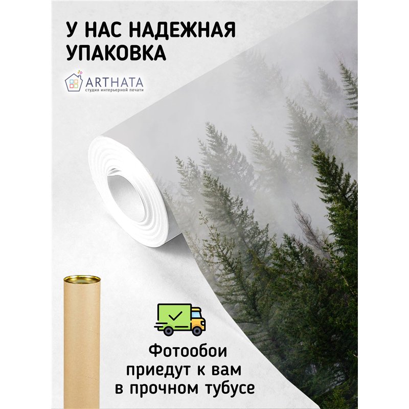 Фотообои Лес в тумане 400х270 см флизелиновые с виниловым покрытием