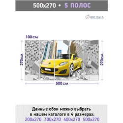 Фотообои для интерьера - 500х270см из 5и полос. Обои для стен, оформление спальни, детской комнаты, кухни, гостинной.