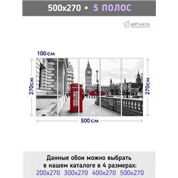 Фотообои для интерьера - 500х270см из 5и полос. Обои для стен, оформление спальни, детской комнаты, кухни, гостинной.