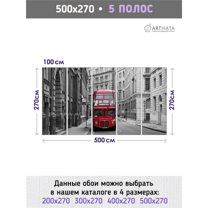 Фотообои для интерьера - 500х270см из 5и полос. Обои для стен, оформление спальни, детской комнаты, кухни, гостинной.