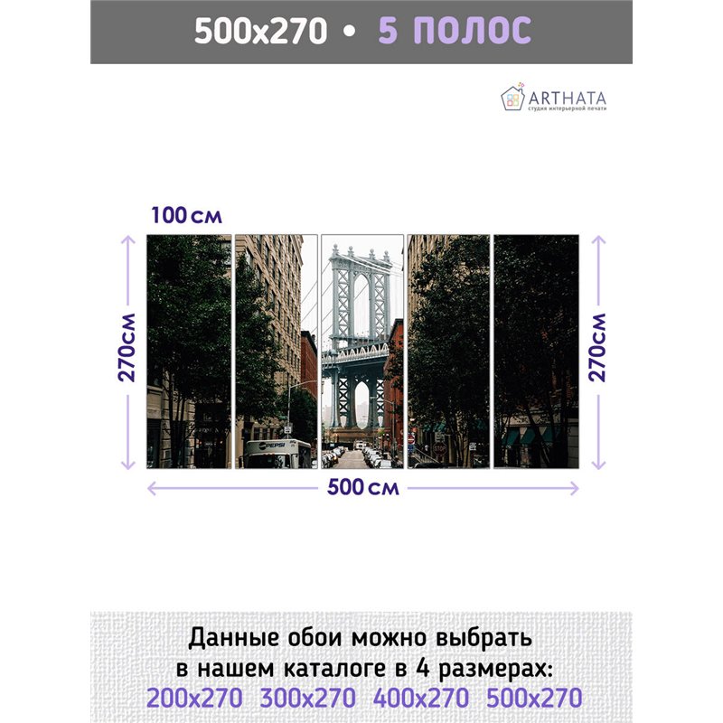 Фотообои для интерьера - 500х270см из 5и полос. Обои для стен, оформление спальни, детской комнаты, кухни, гостинной.