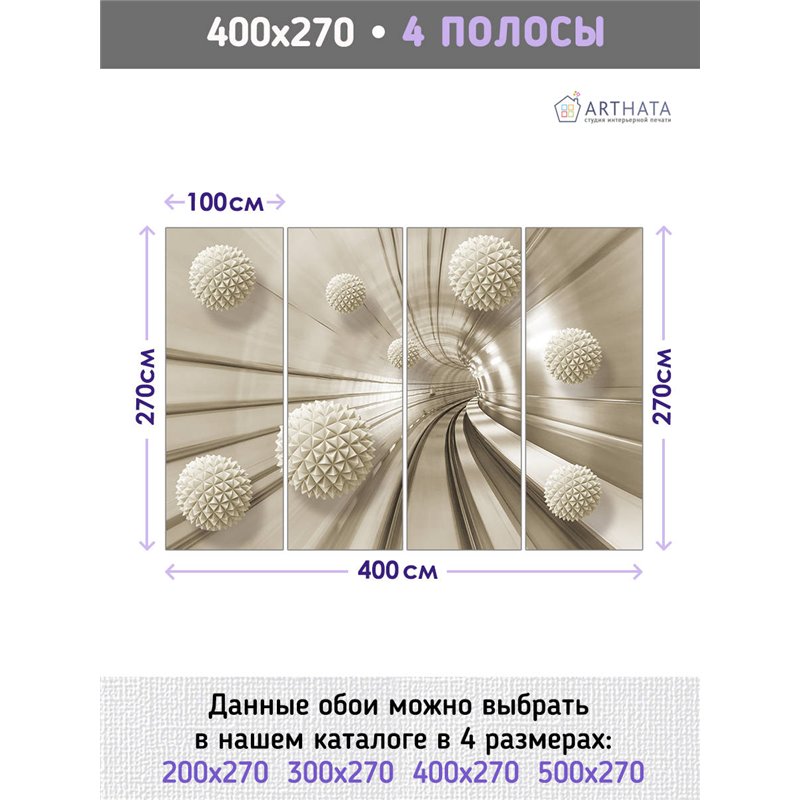 Фотообои для интерьера - 400х270см из 4х полос. Обои для стен, оформление спальни, детской комнаты, кухни, гостинной.