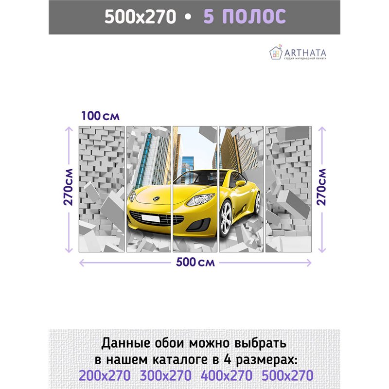 Фотообои для интерьера - 500х270см из 5и полос. Обои для стен, оформление спальни, детской комнаты, кухни, гостинной.