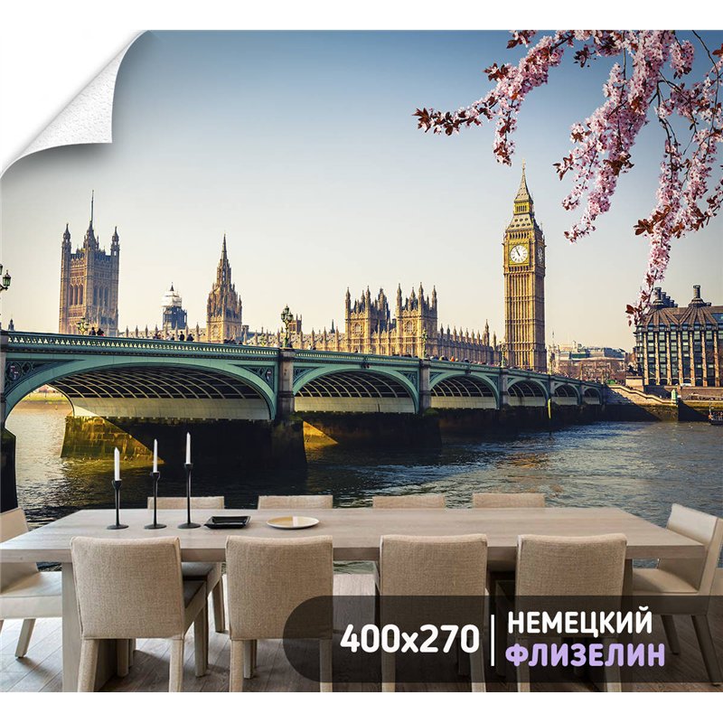 Фотообои для интерьера - 400х270см из 4х полос. Обои для стен, оформление спальни, детской комнаты, кухни, гостинной.