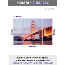 Фотообои для интерьера - 400х270см из 4х полос. Обои для стен, оформление спальни, детской комнаты, кухни, гостинной.