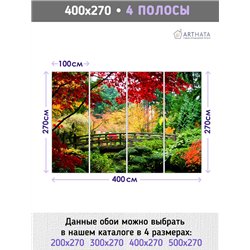 Фотообои для интерьера - 400х270см из 4х полос. Обои для стен, оформление спальни, детской комнаты, кухни, гостинной.
