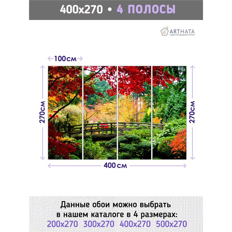 Фотообои для интерьера - 400х270см из 4х полос. Обои для стен, оформление спальни, детской комнаты, кухни, гостинной.