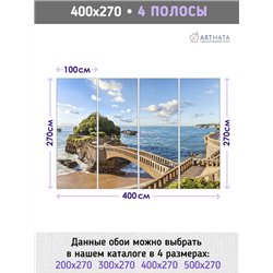 Фотообои для интерьера - 400х270см из 4х полос. Обои для стен, оформление спальни, детской комнаты, кухни, гостинной.