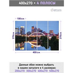 Фотообои для интерьера - 400х270см из 4х полос. Обои для стен, оформление спальни, детской комнаты, кухни, гостинной.