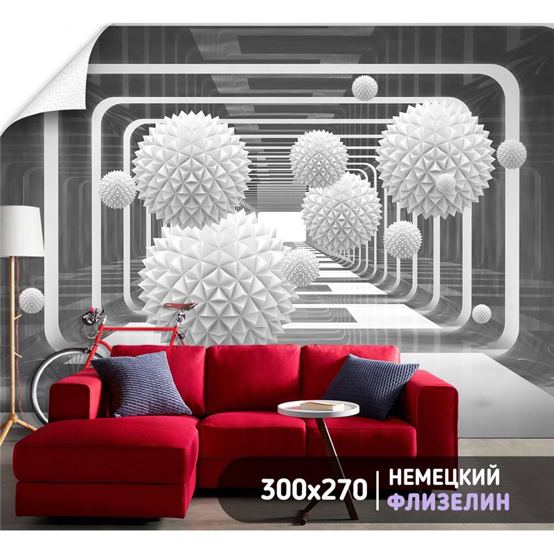 Фотообои для интерьера - 300х270см из 3х полос. Обои для стен, оформление спальни, детской комнаты, кухни, гостинной.