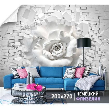 Фотообои для интерьера - 200х270см из 2х полос. Обои для стен, оформление спальни, детской комнаты, кухни, гостинной.
