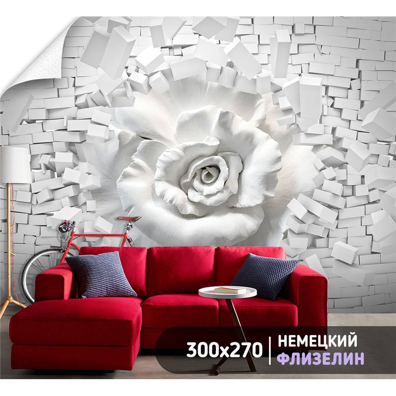 Фотообои для интерьера - 300х270см из 3х полос. Обои для стен, оформление спальни, детской комнаты, кухни, гостинной.