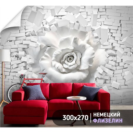 Фотообои для интерьера - 300х270см из 3х полос. Обои для стен, оформление спальни, детской комнаты, кухни, гостинной.