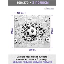 Фотообои для интерьера - 300х270см из 3х полос. Обои для стен, оформление спальни, детской комнаты, кухни, гостинной.