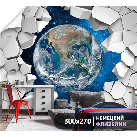 Фотообои для интерьера - 300х270см из 3х полос. Обои для стен, оформление спальни, детской комнаты, кухни, гостинной.
