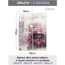 Фотообои для интерьера - 200х270см из 2х полос. Обои для стен, оформление спальни, детской комнаты, кухни, гостинной.