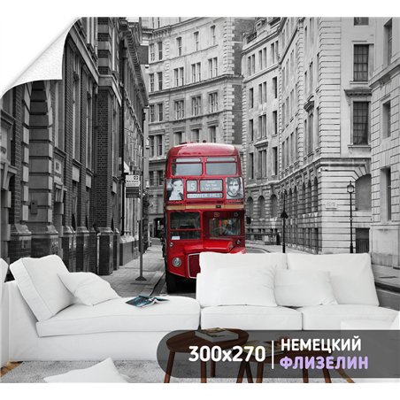 Фотообои для интерьера - 300х270см из 3х полос. Обои для стен, оформление спальни, детской комнаты, кухни, гостинной.