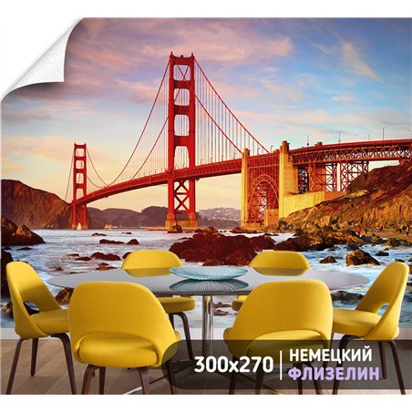 Фотообои для интерьера - 300х270см из 3х полос. Обои для стен, оформление спальни, детской комнаты, кухни, гостинной.
