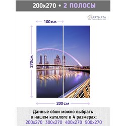 Фотообои для интерьера - 200х270см из 2х полос. Обои для стен, оформление спальни, детской комнаты, кухни, гостинной.