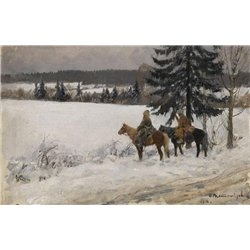 Владимиров Иван «Зимний пейзаж с казаками»