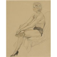 Портреты картины репродукции на заказ - Сидящая женщина