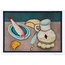 Картина на холсте по фото Модульные картины Печать портретов на холсте Натюрморт с рыбой и хлебом