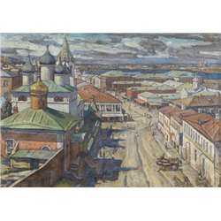 Петровичев Петр « Вид на церковь Иоанна Крестителя с Рождественской улицы, Нижний Новгород»