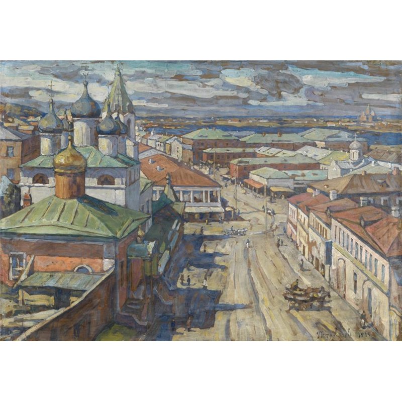 Петровичев Петр « Вид на церковь Иоанна Крестителя с Рождественской улицы, Нижний Новгород»
